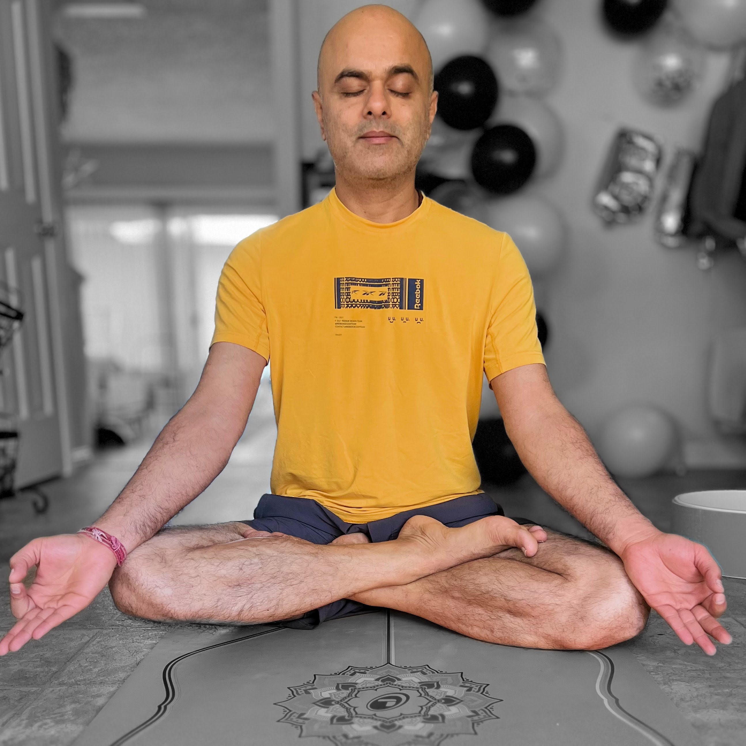 Raj meditating
